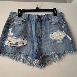 Distressed Denim Shorts